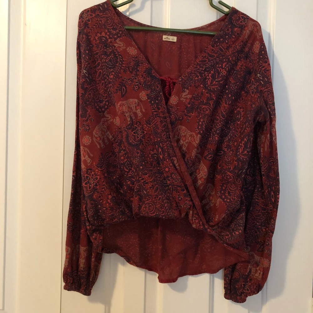 Hollister high- low wrap top